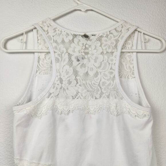Fracomina White Lace Tank Top Size Small NWT Rhinestones - Picture 6 of 11